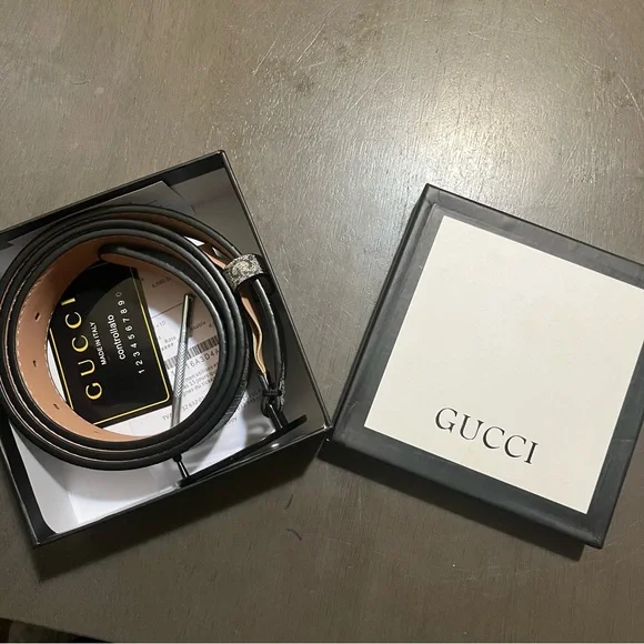 Gucci Monogram Black and Gray Belt - Picture 5 of 6